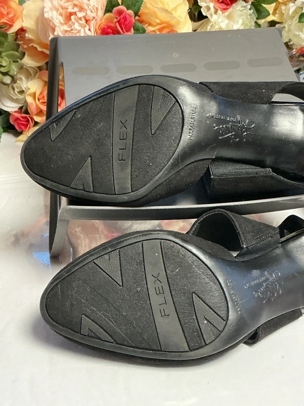 LifeStride Soft System Flex Black Slingback Pumps Women’s 9M Comfort Dress Heels